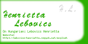 henrietta lebovics business card